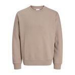 JACK & JONES Erkek Sweatshirt Tek Renkli Sweatshirt, Mocha Beze, XL