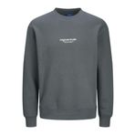 JACK & JONES Erkek Sweatshirt Yuvarlak Yaka Baskılı Sweatshirt Yuvarlak Yaka, Demir Gate, L