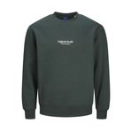 JACK & JONES Erkek Sweatshirt Yuvarlak Yaka Baskılı Sweatshirt Yuvarlak Yaka, Forest River, XS