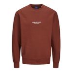 JACK & JONES Erkek Sweatshirt Yuvarlak Yaka Baskılı Sweatshirt Yuvarlak Yaka, Kahverengi, S