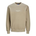 JACK & JONES Erkek Sweatshirt Yuvarlak Yaka Baskılı Sweatshirt Yuvarlak Yaka, Silver Sage, L