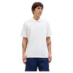 JACK & JONES Erkek tek renkli tişört Jjeaustin Zip Polo Ss Sn, Beyaz, XL