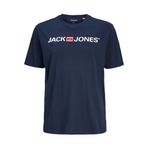 JACK & JONES Erkek Tişört Büyük Beden Logo Tişört, Lacivert (Navy Blazer), 3XL