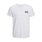 JACK & JONES Erkek tişört, büyük beden, logolu tişört, Beyaz 2, 4XL