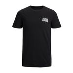 JACK & JONES Erkek tişört, büyük beden, logolu tişört, Siyah, 4XL