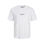 JACK & JONES Erkek Tişört JORVESTERBRO TEE SS CREW NECK NOOS, Bright White, L
