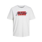 JACK & JONES Erkek tişört, logolu tişört, Beyaz, M