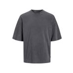 JACK & JONES Erkek tişört, tek renkli, yuvarlak yaka tişört, castlerock, S