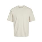 JACK & JONES Erkek tişört, tek renkli, yuvarlak yaka tişört, Moonbeam, L