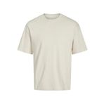 JACK & JONES Erkek tişört, tek renkli, yuvarlak yaka tişört, Moonbeam, M