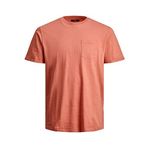 JACK & JONES Erkek Tişört Yuvarlak Yaka, Kayısı Brandy, S