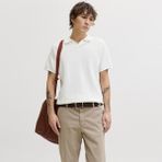 Jack & Jones Erkek Triko V Yaka Tisört- Hill - 0-Beyaz - M