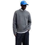 JACK & JONES Erkek yuvarlak yaka örgü kazak JORNORREBRO Knit Crew Neck - Relaxed, koyu gri melanj, XL