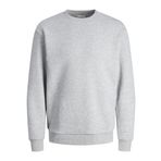 JACK & JONES ESSENTIALS Erkek JJEBRADLEY SWEAT CREW NOOS Sweatshirt, Açık Gri Melanj, S