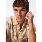 Jack & Jones Geniş Fit Açık Kahve Erkek Gömlek Jorfaro Lınen Aop Oversızed Shırt S - XL