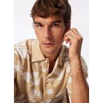 Jack & Jones Geniş Fit Açık Kahve Erkek Gömlek JORFARO LINEN AOP OVERSIZED SHIRT S