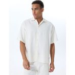 Jack & Jones Geniş Fit Krem Erkek Gömlek 12271066_JORPAROS Oversızed Shırt S - 2XL