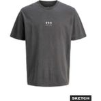 Jack & Jones Gri Erkek Regular Fit Logo Baskılı T-Shirt 12307702 Jcowallace Wash Tee BSS26 - M