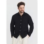 Jack & Jones Heaven 4030 Müslin Yakalı Uzun Kol Erkek Gömlek - Siyah - 3XL