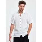 Jack & Jones Heaven 4040 Muslın Yakalı Kısa Kol Erkek Gomlek - Beyaz - 2XL