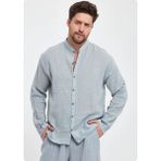 Jack & Jones Heaven 4050 Muslın Hakım Yaka Uzun Kol Erkek Gomlek - Açık Gri - XL