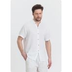 Jack & Jones Heaven 4080 Muslın Hakım Yaka Kısa Kol Erkek Gomlek - Beyaz - 3XL