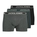 JACK & JONES JACBLACK FRIDAY TRUNKS 3 PACK Erkek Boxer Dark Grey Melange Pack:Forest river - Black L