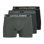 JACK & JONES JACBLACK FRIDAY TRUNKS 3 PACK Erkek Boxer Dark Grey Melange Pack:Forest river - Black M