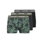 JACK & JONES JACEZRA LEAVES TRUNKS 3'lü Paket Boxer, S, 12279501, Black Pack:Laurel Wreath - Sky Captain, erkek