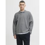 Jack & Jones Jack Jones Blabradfort Relax Fit Polo Yaka Erkek Kazak 12285374 - Gri - M
