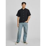 Jack & Jones Jack Jones Breeze Lınen Bleand Oversize Erkek Gömlek 12288602 - Siyah