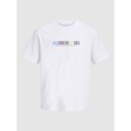 Jack & Jones Jack Jones Erkek Bisiklet Yaka Yazı Baskılı Tişört 12297899 - Beyaz