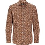 Jack & Jones Jack Jones Erkek Desenli Uzun Kol Gömlek 12260625 - Kahverengi