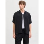 Jack & Jones Jack Jones Erkek Viskon Rahat Kesim Kısa Kollu Gömlek 12288852 - Siyah - 2XL