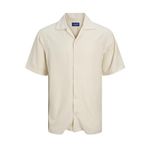 Jack & Jones JACK JONES Kısa Kollu Viskon Gömlek, L, 12271115, Antique White, Erkek
