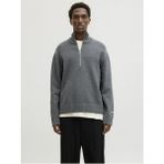 Jack & Jones Jack Jones Norrebro Fermuarlı Yaka Loose Fit Erkek Kazak 12282749 - Gri