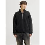 Jack & Jones Jack Jones Norrebro Fermuarlı Yaka Loose Fit Erkek Kazak 12282749 - Siyah - XL
