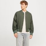 Jack & Jones Jack&Jones Ario Linen Bomber Erkek Haki Yuvarlak Yaka Ceket - Gri - 2XL