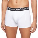 Jack & Jones Jacsense Trunks Noos Erkek Boxer (Beyaz, S)
