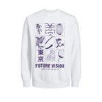 Jack & Jones Jcocontour Erkek Sweatshirt 12247309,Beyaz Xxl
