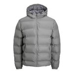 JACK & JONES JCOELEMENTS PU PUFFER Erkek Mont Ceket, Koyu Gri, L