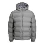 JACK & JONES JCOELEMENTS PU PUFFER Erkek Mont Ceket, Koyu Gri, XL