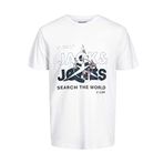 Jack & Jones Jcohunt Tee SS Crew Neck Beyaz Erkek T-Shirt
