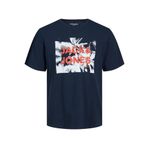JACK & JONES Jcosalty Tee Ss Crew Neck FST erkek tişörtü, Lacivert (Navy Blazer), XXL