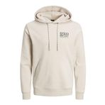 Jack & Jones Jcowaffle Backprint Sweat Hood Kırık Beyaz Erkek Sweatshirt