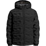 Jack & Jones Jcowın Quılted Erkek Siyah Mont 12250429 2025 Sonbahar - Kış Sezonu Kapüşon Detaylı