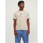 Jack & Jones Jeff Corp Erkek Bej Klasik Yaka Tişört - M - Gri