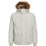 Jack & Jones Jjchamp Bomber Ceket Krem Renkli Erkekler İçin Sıcak Kapüşonlu Model - 2XL