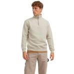 JACK & JONES JJEBRADLEY SWEAT HALF ZIP NOOS Erkek Sweatshirt, Moonbeam, XXL