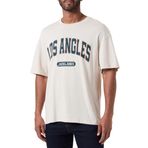Jack & Jones Jjebradley Varsity Tee Ss O-Neck Styd Moonbeam Baskı Los Angeles Erkek T-shirt